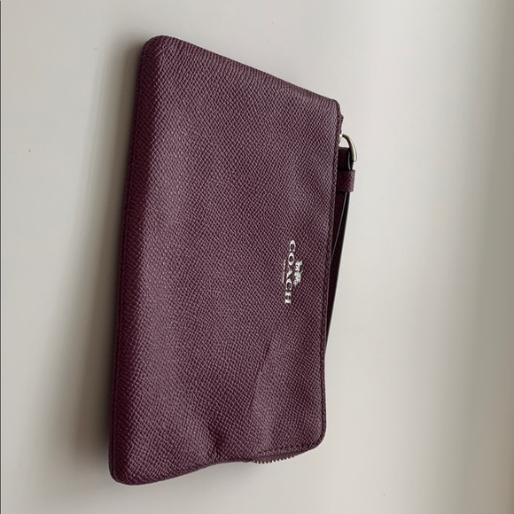 Coach Women's Purple Corner Zip Wristlet - Picture 7 of 7